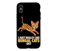 J'aime Vraiment Les Chats du Bengale Ok Animal Lover Cute Cat Coque pour iPhone X/XS