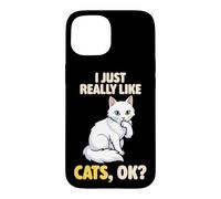 J'aime Vraiment Les Chats Ok Animal Lover Cute Turc Angora Coque pour iPhone 15