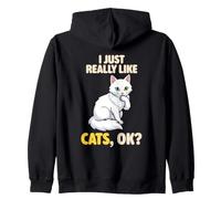 J'aime Vraiment Les Chats Ok Animal Lover Cute Turc Angora Sweat à Capuche