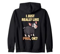 J'aime Vraiment Les cochons Ok Farm Animal Cute Berkshire Pig Sweat à Capuche