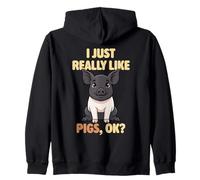 J'aime Vraiment Les cochons Ok Farm Animal Cute Hampshire Pig Sweat à Capuche