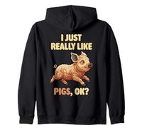 J'aime Vraiment Les cochons Ok Farm Animal Cute Mangalitsa Pig Sweat à Capuche