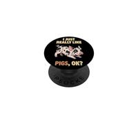 J'aime Vraiment Les cochons Ok Farm Animal Cute Pietrain Pig PopSockets PopGrip Adhésif