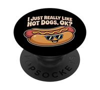 J'aime Vraiment Les Hot Dogs Ok Hot Doge Memes J'adore Les Hot Dogs PopSockets PopGrip Adhésif