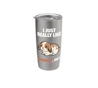 J'aime vraiment les lapins Ok Animal Cute Mini Lop Rabbit Gobelet isotherme en acier inoxydable double paroi