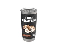 J'aime vraiment les lapins Ok Animal Cute Mini Lop Rabbit Gobelet isotherme en acier inoxydable double paroi