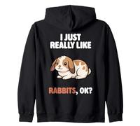J'aime Vraiment Les Lapins Ok Animal Cute Mini Lop Rabbit Sweat à Capuche