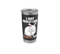 J'aime vraiment les lapins Ok Animal English Angora Rabbit Gobelet isotherme en acier inoxydable double paroi