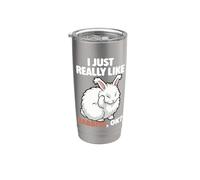 J'aime vraiment les lapins Ok Animal English Angora Rabbit Gobelet isotherme en acier inoxydable double paroi