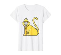 J'aime Vraiment Macaque Monkey Macaques T-Shirt Graphique avec Valeur, Femme, Blanc, M