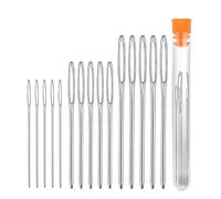 Jaimela 15 Pièces Aiguille a Laine Aiguille à Coudre, 3 Tailles Aiguilles à Broder, Aiguilles à Main avec 1 Tube de Rangement pour Patchwork Matelassage Point de Croix Canevas Tricoter Broderie