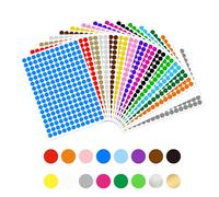 Jaimela 3264 Pièces Gommettes Autocollantes Rondes, 16 Feuilles 16 Couleurs 10mm Pastille Autocollante de Couleur Gommettes Autocollantes Couleur, pour Calendriers Scolaires Bureau Carte