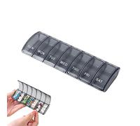 Jaimela Boîte à Pilules 7 Jours, Pilulier Hebdomadaire, Grande Capacité, Résistant à l'humidité, pour vitamines, suppléments et médicaments (Bleu)