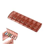 Jaimela Boîte à Pilules 7 Jours, Pilulier Hebdomadaire, Grande Capacité, Résistant à l'humidité, pour vitamines, suppléments et médicaments (Rouge)