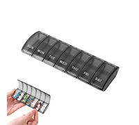 Jaimela Boîte à Pilules 7 Jours, Pilulier Hebdomadaire, Grande Capacité, Résistant à l'humidité, pour vitamines, suppléments et médicaments(Noir)