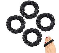 Jaimela Chouchous Cheveux Soie[4 Pièces], Chouchou Soie, Chouchou Élastique Coloré, Bobbles Scrunchies Cheveux ÉLastique Bandes Ties pour Femme ou Filles(Noir)
