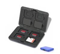 Jaimela Étui pour Cartes Mémoire 16 Emplacements - 8 SD + 8 Micro SD, Résistant à l'eau, Boîte Plastique pour SDXC SDHC TF (Bleu)