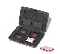 Jaimela Étui pour Cartes Mémoire 16 Emplacements - 8 SD + 8 Micro SD, Résistant à l'eau, Boîte Plastique pour SDXC SDHC TF (Rose)