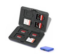 Jaimela Étui pour Cartes Mémoire 16 Emplacements Résistant à l'eau, 8 SD + 8 Micro SD Cards, Boîte Plastique pour Micro SD SDXC SDHC TF (Bleu)
