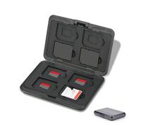 Jaimela Étui pour Cartes Mémoire 16 Emplacements Résistant à l'eau, 8 SD + 8 Micro SD Cards, Boîte Plastique pour SDXC SDHC TF (Noir)