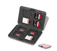 Jaimela Étui pour Cartes Mémoire 16 Emplacements Résistant à l'eau, 8 SD + 8 Micro SD Cards, Boîte Plastique pour Micro SD SDXC SDHC TF (Rose)