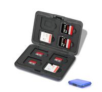 Jaimela Étui pour Cartes Mémoire 16 Emplacements Résistant à l'eau, 8 SD + 8 Micro SD Cards, Boîte Plastique pour Micro SD SDXC SDHC TF (Bleu)