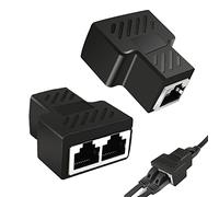 Jaimela RJ45 Splitter Connecteurs, Ethernet LAN Câble Extender 1 à 2 Ethernet Splitter Double Socket, Ethernet Cat 5e/5/6/7/8 Splitter Connecteurs Adaptateur, Femelle Double Ethernet Splitter Coupleur