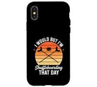 J'aimerais Bien mais Je Vais Faire du Shuffleboard ce Jour-là Coque pour iPhone X/XS