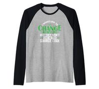 J'aimerais Changer Le Monde avec Le Code Source Manche Raglan