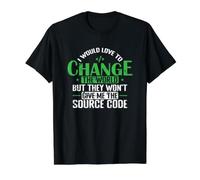 J'aimerais Changer Le Monde avec Le Code Source T-Shirt Graphique avec Valeur, Homme, Noir, XL