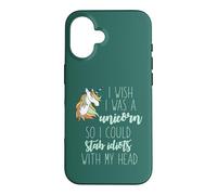 J'AIMERAIS ÊTRE Une Licorne pour POIGNARDER des Idiots avec MA TÊTE Meme Coque pour iPhone 16