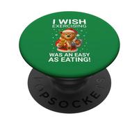 J'aimerais Que Faire de l'exercice Soit Aussi Facile Que de Manger Le Père Noël PopSockets PopGrip Adhésif