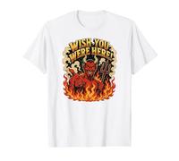 J'aimerais Que tu sois là, Hell Devil Funny T-Shirt Graphique avec Valeur, Homme, Blanc, L