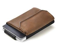 Jaimie Jacobs Portefeuille Homme Nano Boy Pocket Portefeuilles Minimaliste Porte-Monnaie Fin Mini Wallet Porte-Carte Pince à Billets (Bronzage Sombre)