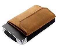 Jaimie Jacobs Portefeuille Homme Nano Boy Pocket Portefeuilles Minimaliste Porte-Monnaie Fin Mini Wallet Porte-Carte Pince à Billets (Bronzage)