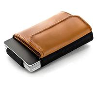 Jaimie Jacobs Portefeuille Homme Nano Boy Pocket Portefeuilles Minimaliste Porte-Monnaie Fin Mini Wallet Porte-Carte Pince à Billets (Cognac)
