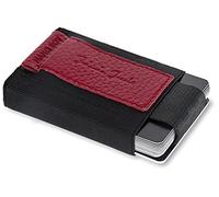 Jaimie Jacobs Portefeuille Homme Nano Boy Portefeuilles Minimaliste Porte-Monnaie Fin Mini Wallet Porte-Carte Pince à Billets (Cuir Grainé Rouge)