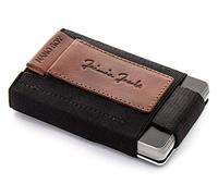 Jaimie Jacobs Portefeuille Homme Nano Boy Portefeuilles Minimaliste Porte-Monnaie Fin Mini Wallet Porte-Carte Pince à Billets (Brun Foncé)