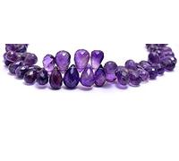 Jaipur Gems Mart AAA Améthyste Teardrop Briolette Facettes Perles | 4 x 6 mm à 7 x 10 mm Laisse Tomber Le Brin de 8 Pouces | Améthyste Naturelle Semi-précieuse en Forme de Goutte pour Bijoux