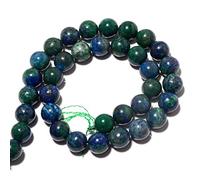 Jaipur Gems Mart AAA Naturel 1 Strand Azurite Perles de Pierres précieuses pour la Prise de Bijoux | 6 mm Azurite Perles Rondes | Azurite Rondes ordinaires de Perles | 15"