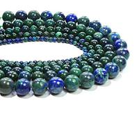 Jaipur Gems Mart AAA Naturel 1 Strand Azurite Perles de Pierres précieuses pour la Prise de Bijoux | 8 mm Azurite Perles Rondes | Azurite Rondes ordinaires de Perles | 15"