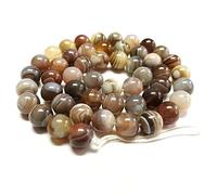 Jaipur Gems Mart AAA Naturel 1 Strand Botswana Agate Pierres précieuses Perles pour la Prise de Bijoux | 6 mm Botswana Agate Perles Rondes | Botswana Agate Round Plain de Perles