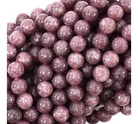 Jaipur Gems Mart AAA Naturel 1 Strand Lépidolite Perles de Pierres précieuses pour la Prise de Bijoux | 8 mm Lépidolite Perles Rondes | Lépidolite Rondes ordinaires de Perles