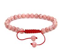 Jaipur Gems Mart AAA Naturelles Rhodochrosite Glands macramé Bracelet réglable | 7.5? Chakra Longueur Reiki Bracelet Corded Pierres précieuses | Bracelet Unisexe tressées | 8 mm Perles Ronde