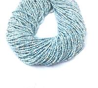Jaipur Gems Mart Naturel 1 Strand 2-2,5 mm Larimar Facettes Perles Rondelle | Micro Perles facettées pour la Prise de Bijoux | 13" Strand | Semi Precious Pierres précieuses Perles | Qualité AAA