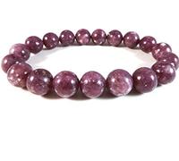 Jaipur Gems Mart Naturel AAA Lepidolite Bracelet Bracelet Extensible | 7-7,5? Longueur Lepidolite Bracelet Pierres précieuses | Bracelet Unisexe | 8 mm Perles Forme Ronde | Bracelet Hommes Perles