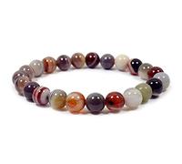Jaipur Gems Mart Naturel AAA Sulemani Agate Bracelet Extensible | 7-7,5? Longueur Sulemani Bracelet Pierres précieuses Agate | Bracelet Unisexe | 12mm Perles de Forme Ronde | Bracelet Hommes Perles