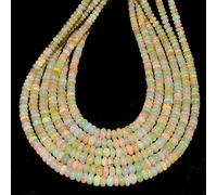 Jaipur Gems Mart Perles rondelles de feu d'opale de Welo éthiopienne Naturelle | Perles 3 mm-6 mm 8 Pouces | AAA + Gemme Semi-précieuse d'opale éthiopienne | Perles d'opale Welo | Brin de 16 Pouces