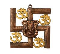 Jaipurcrafts Décoration murale à suspendre de Lord Ganesha sur motif Svastika avec doté d'OM - 22.86 cm (Original et authentique)