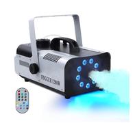 JAJALUYA 1200W Machine à Fumée avec 9 RGB LED Lumière Contrôlables Couleur avec Télécommande Réservoir 1L pour Mariage Fête